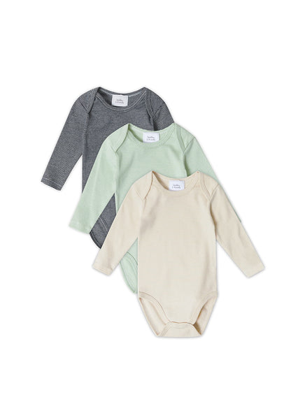 Stellou & friends Baby Body, 100% Bio-Baumwoll Wickelbody 3er MultiSet, kuschelweiche und hochwertige Kinder Kleidung für Jungs und Mädchen, Langarm & Kurzarm-body, OEKO-TEX 100 Zertifiziert