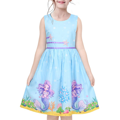 Sunny Fashion Mädchen Kleid Lila Rose Doppelklicken Krawatte Party Kids Trägerkleid Gr. 98-146