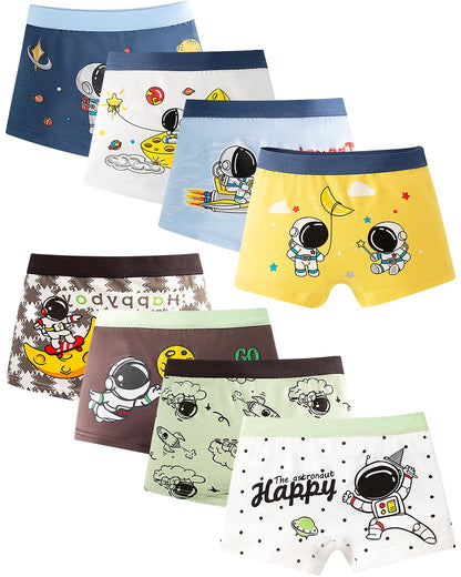 Domee Jungen Unterhosen Boxershorts Kinder Unterwäsche Baumwolle 8er-Pack