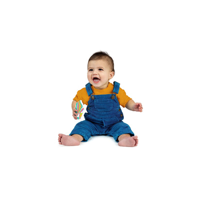 Bright Starts Soothing Soft Serve Silikonbeißring, leicht zu greifende Eiscremetüte, BPA-frei, Unisex, 3 Monate+