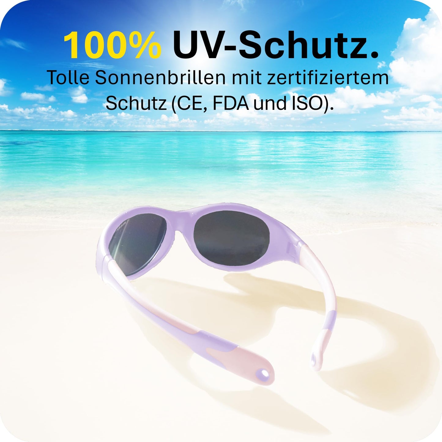 Mausito Children's Sunglasses 2-4 Years & 5-8 Years Comparison Winner Children's Sunglasses 100% UV Protection Flexible Non-Toxic Children's Sunglasses with Strap European Design Made for Children