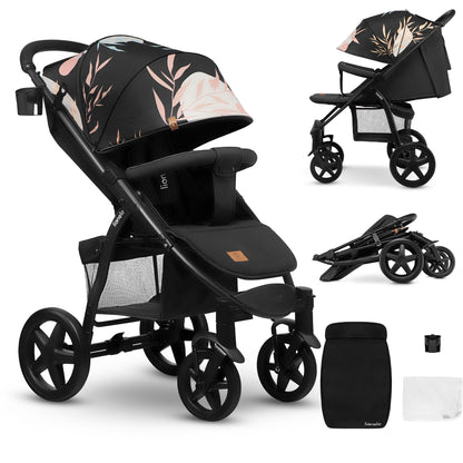 LIONELO Annet Plus Buggy up to 22 kg with Reclining Function, Small Folding Pushchair with Accessories, EVA Foam Wheels, Mosquito Net, Foot Cover Drink Holder, Basket Dreamin