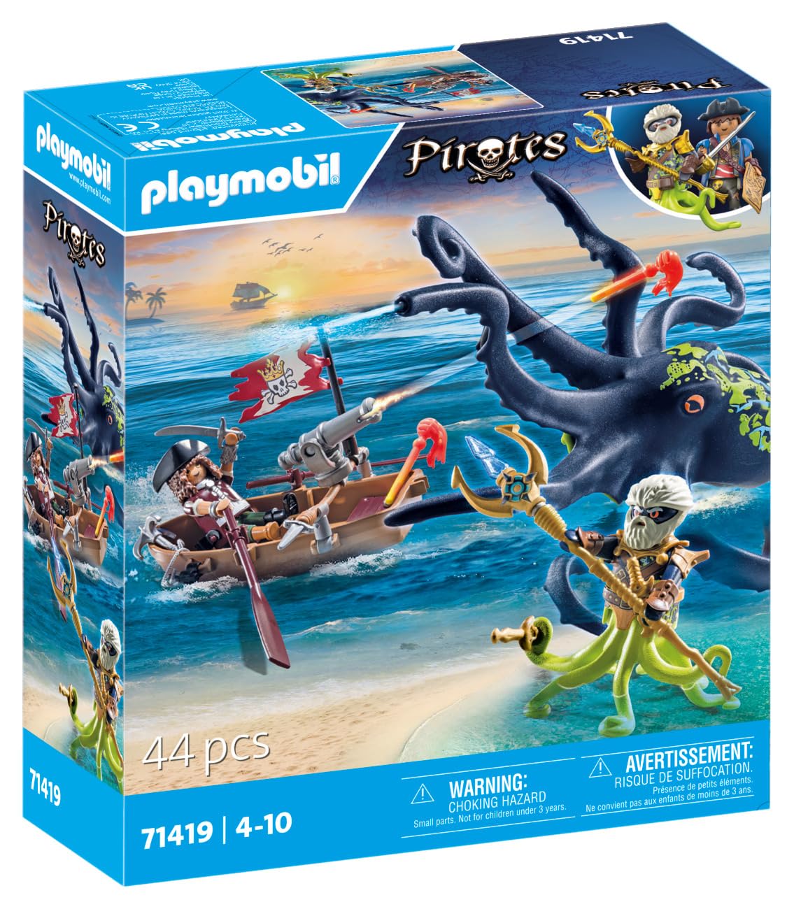 PLAYMOBIL | Pirates | Gefahr durch Riesenhai | Piratenspielzeug | Spielzeugfiguren | Spielzeug für Kinder ab 4 Jahren | 71793