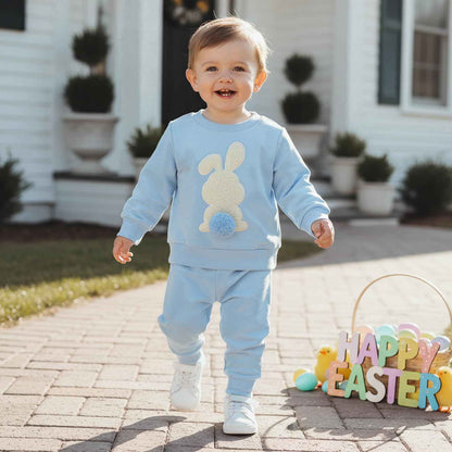 Geagodelia Baby Jungen Mädchen Ostern Outfit Kleidung Osterhase Babykleidung Set Sweatshirt Langarmshirt + Hose Neugeborene Kleinkinder Weiche Babyset My First Easter