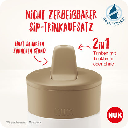 NUK Kiddy Cup Night Trinklernflasche | Schnabeltasse mit Leuchteffekt | 12+ Monate | Auslaufsicher mit harter Trinktülle | Clip und Schutzkappe | BPA-frei | 300 ml | Planeten (blau), 10255678 - Meloni2