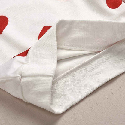 Toddler Baby Girl Valentine's Day Outfits Long Sleeve Heart Print Pullover Sweatshirt T-Shirt Tops + Mini Skirt 2 Pieces Spring Autumn Clothing Set