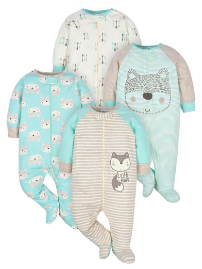 Gerber Baby Jungen Sleep ‚N Play Socken Baby und Kleinkind Schläfer 4er Pack