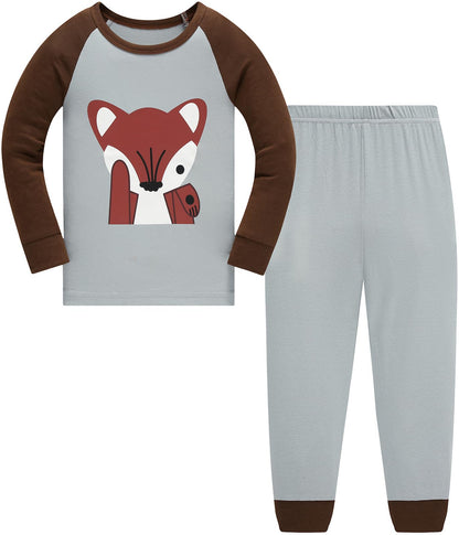 Jungen Pyjamas, Dinosaurier Langarm Zweiteiler Pyjama, Kinder Baumwolle Pyjama Set, Winter, Weihnachten Nachtwäsche, Größe 1–12 Jahre
