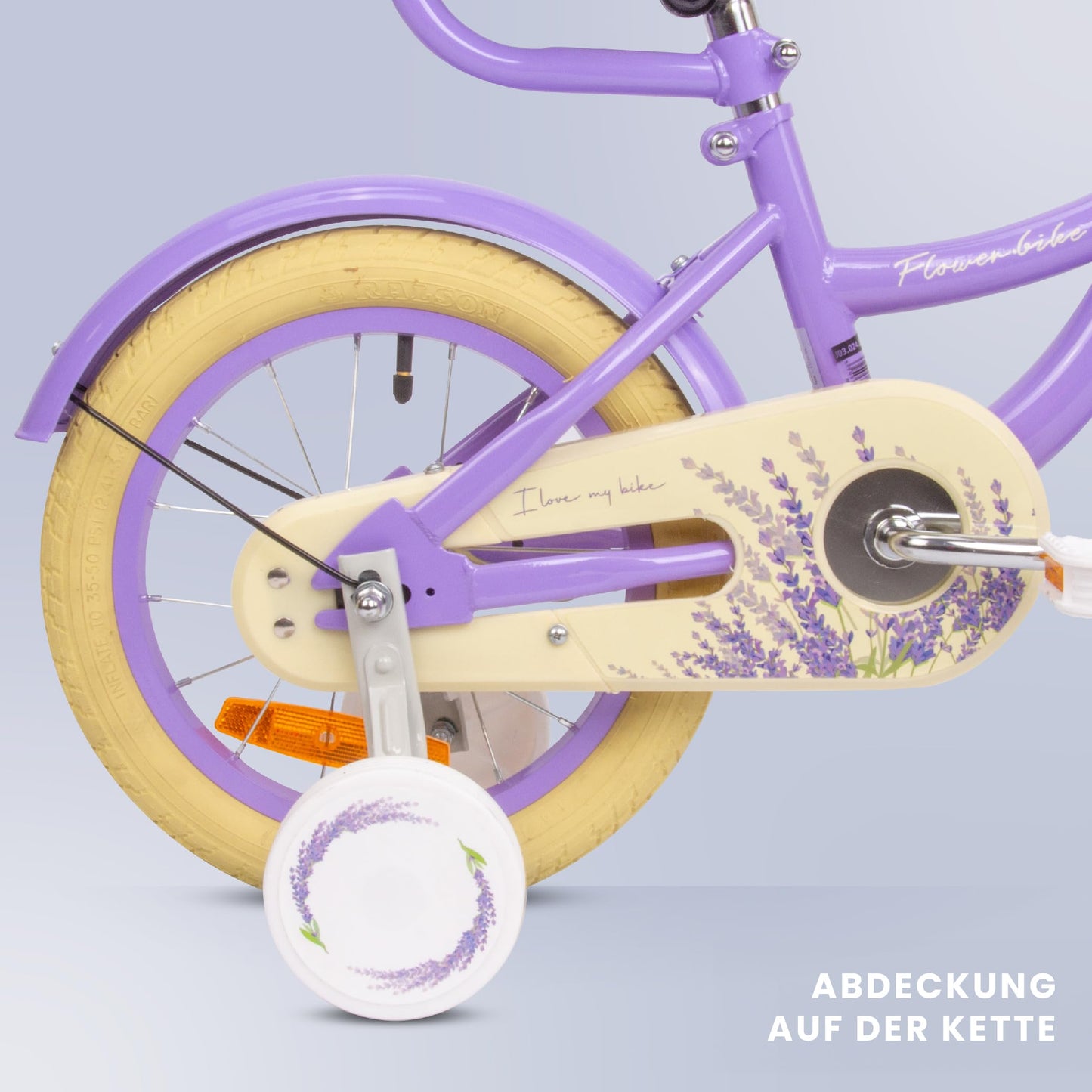 sun baby Mädchenfahrrad Flower Bike Radgröße zur Auswahl, mit Abnehmbarer Schubstange, Kinderfahrrad für Mädchen von 2 bis 6 Jahre