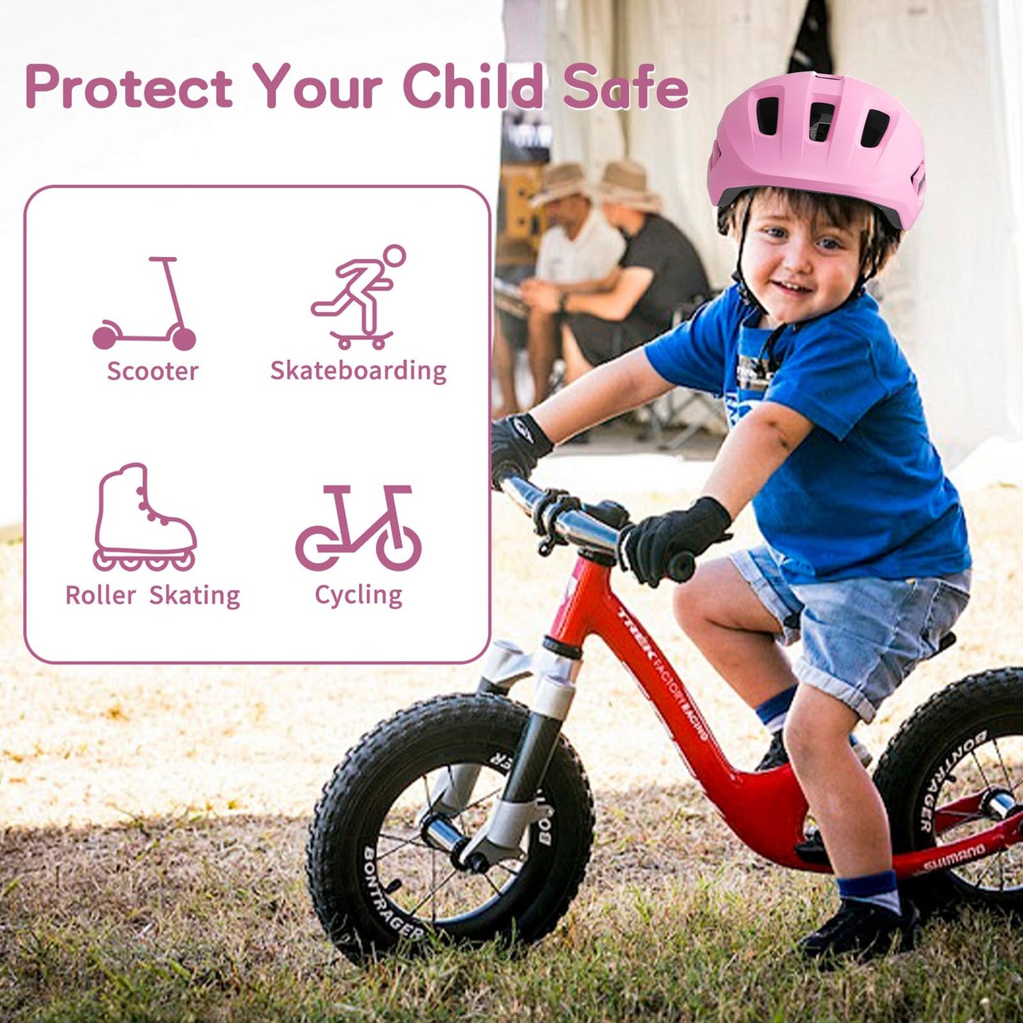KORIMEFA Toddler Helmet Children's Bicycle Helmet Baby Multi-Sport Adjustable Helmet Sports Helmet Cycling Bicycle Scooter Skateboard Helmet Lightweight for Children Boys Girls from 2-8 Years Old