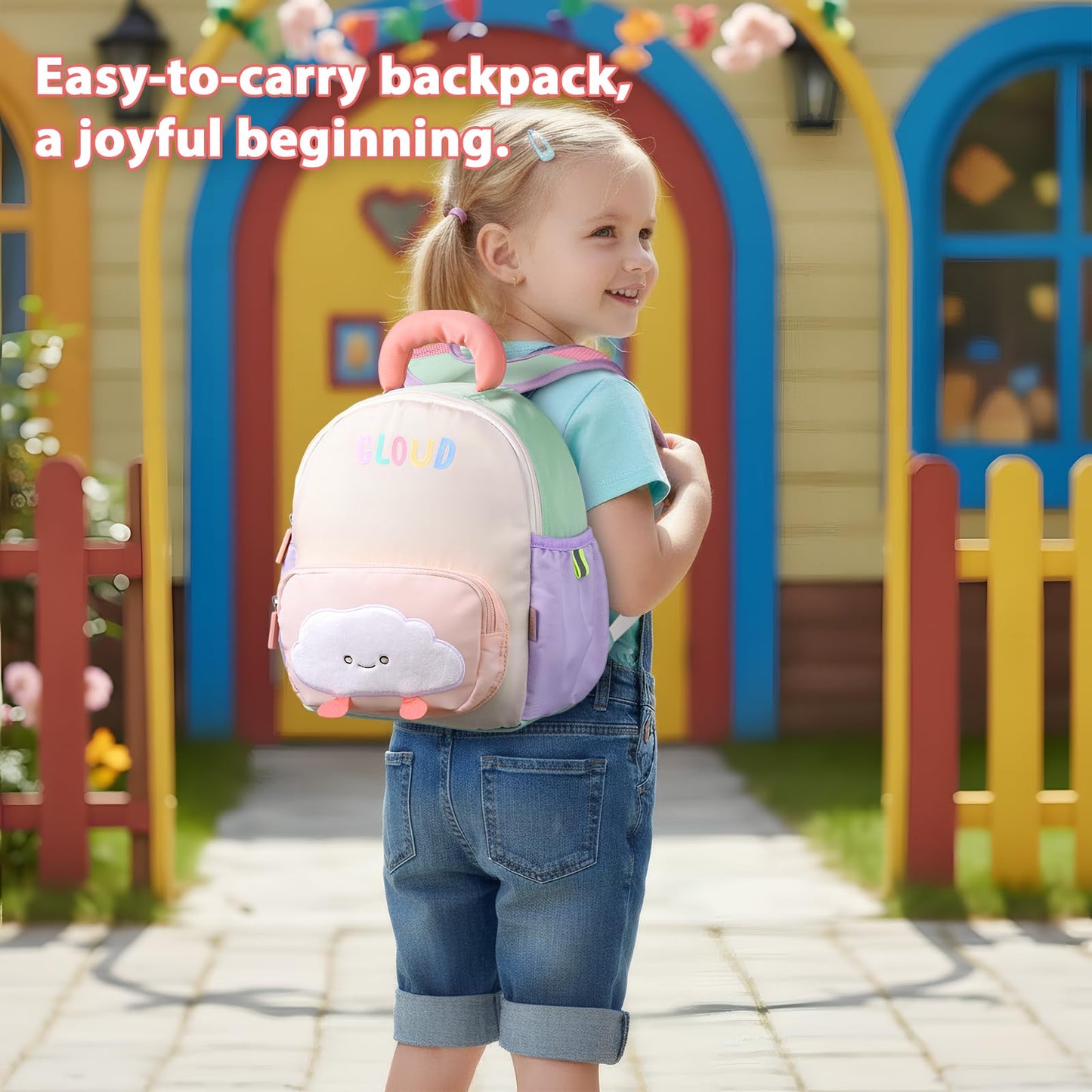 Kinderrucksack Mädchen 30cm Rucksack Kleinkind Kinderrucksack für 2-4 Jahre Kinder kindergartenrucksack Mini Tagesrucksack Reisetasche - Rosa Erdbeere
