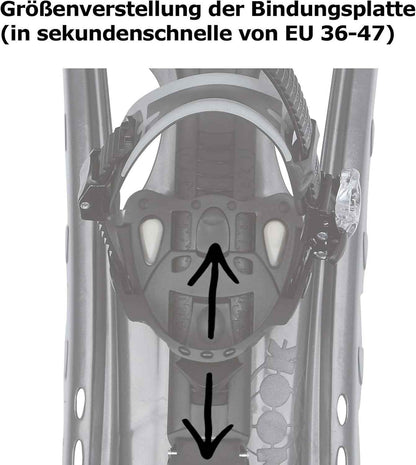 Inook AXM Schneeschuhe Mit Steighilfe - EU 36-47 - Set Mit Praktischer Tragetasche - Individuell Größenverstellbar Mit Vielen Patentierten Funktionen