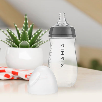 MiaMia 13-tlg. Babyflaschen Set – 6 Flaschen mit Silikon-Trinksaugern | Inkl. Milchpulverportionierer, Bürste & Abtropfständer | BPA-frei, Anti-Kolik & spülmaschinenfest | 2x 140 ml & 4x 260 ml - Meloni2