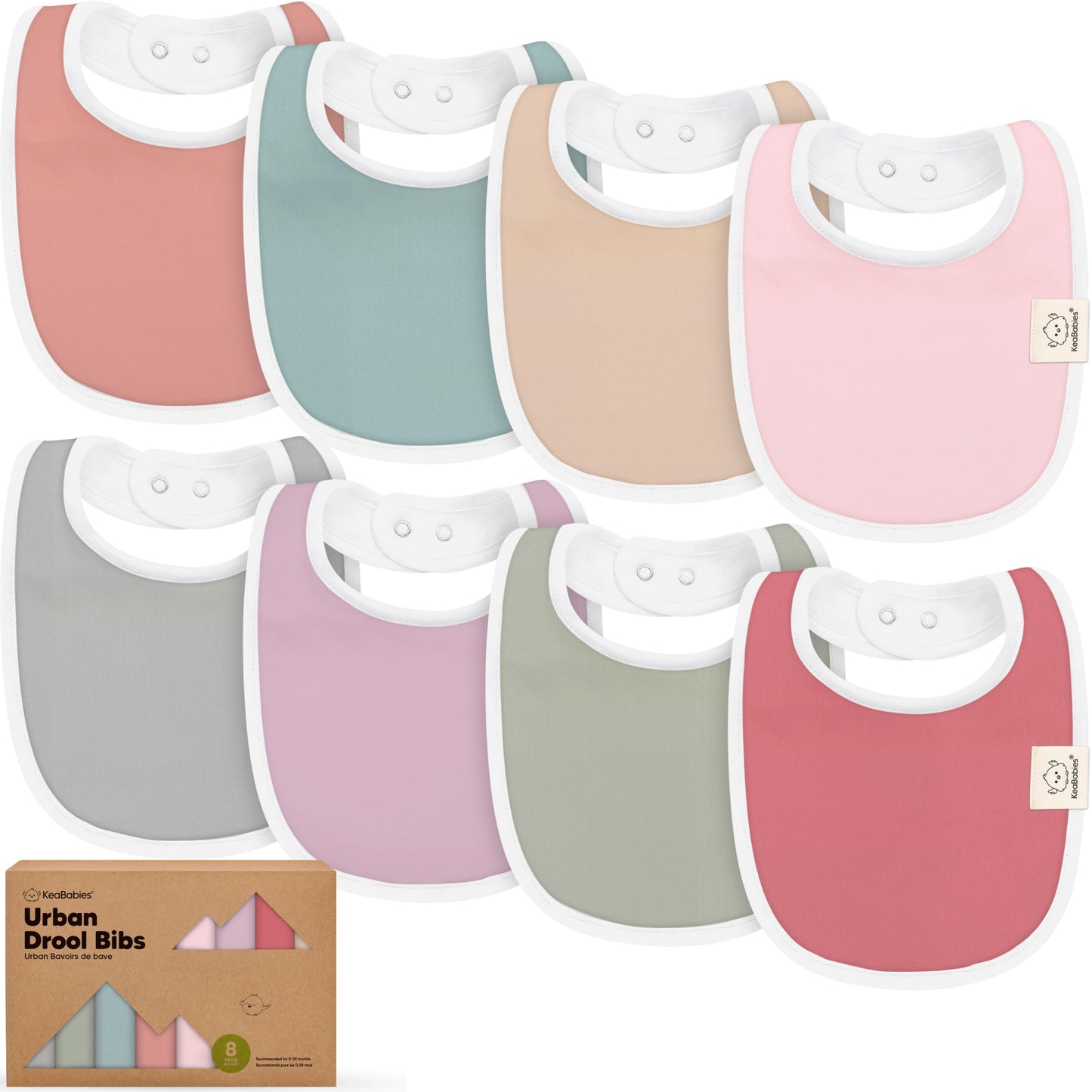 Baby Bibs for Boys &amp; Girls - 8-Pack Organic Cotton Teething Bibs - Baby Bibs for Girls &amp; Boys - Large Bibs for Infants, Toddlers (Wilderness) 