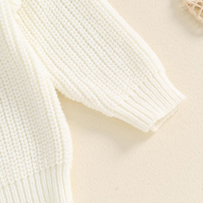 L&ieserram Baby Mädchen Jungen 1. Geburtstag Gestrickt Pullover Jumper Langarm Strickpullover Pulli Kleinkinder Kleidung Outfit Knitted Sweater 1 Jahr