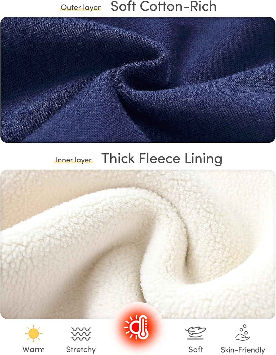 Domee Girls' Leggings Lined Thermal Trousers Warm Winter Cotton Embroidered Rabbit