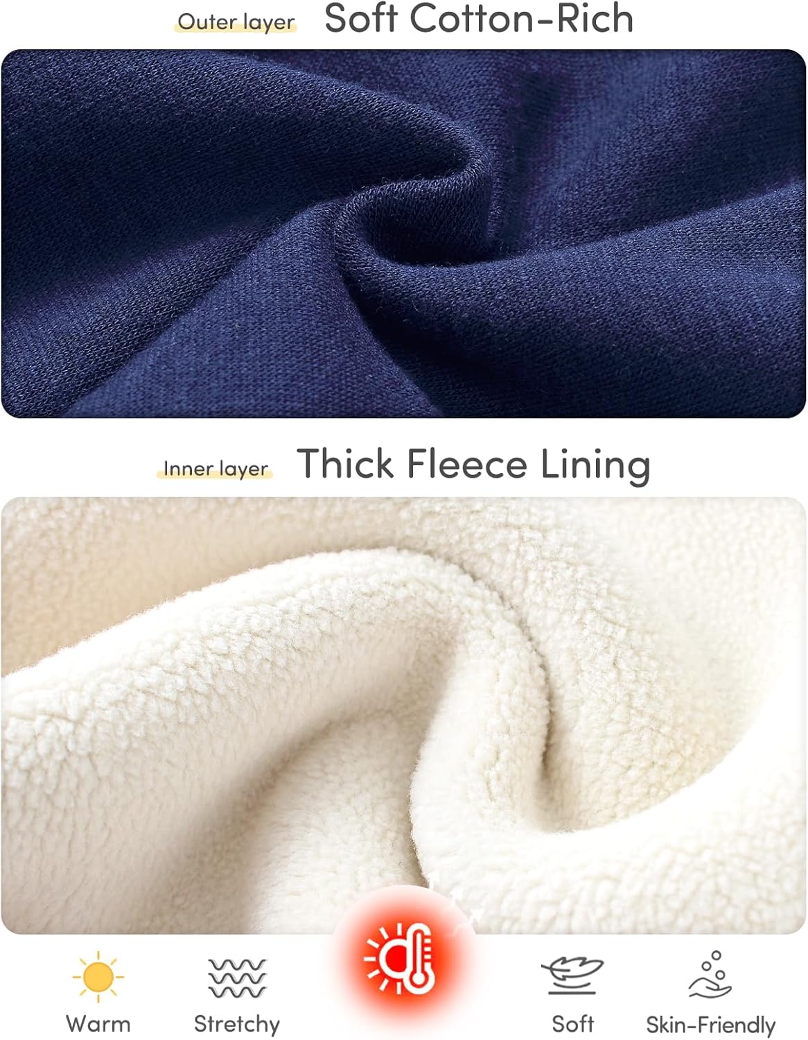 Domee Girls' Leggings Lined Thermal Trousers Warm Winter Cotton Embroidered Rabbit