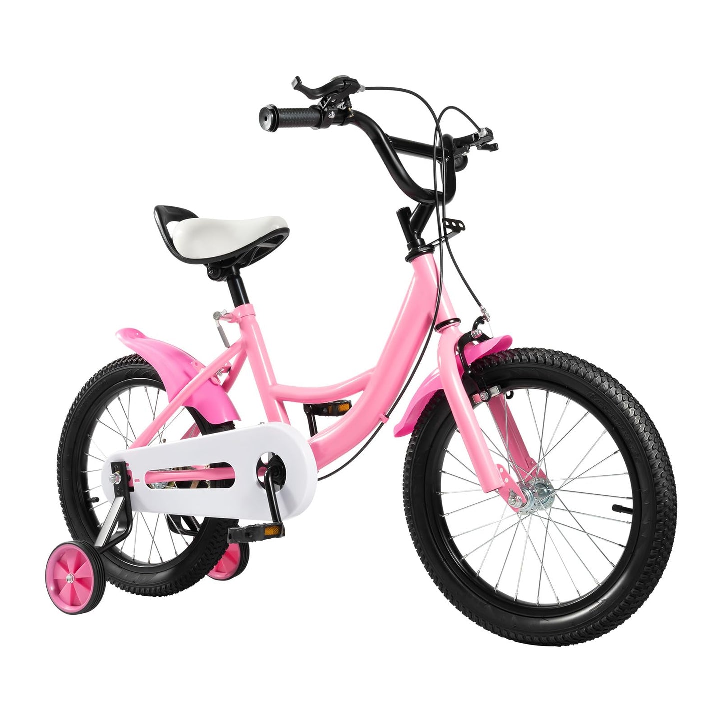 HUSPOO 16 Zoll Kinderfahrrad, Kinderfahrrad für Jungen und Mädchen Kinder, Anfänger Fahrrad Kinderfahrrad Radfahren mit Stabilisatoren und Korb, geeignet für Kinder im Alter von 5-8 Jahren - Meloni2