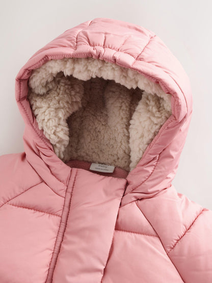 NEXT Baby Girls' Padded Hooded Jacket