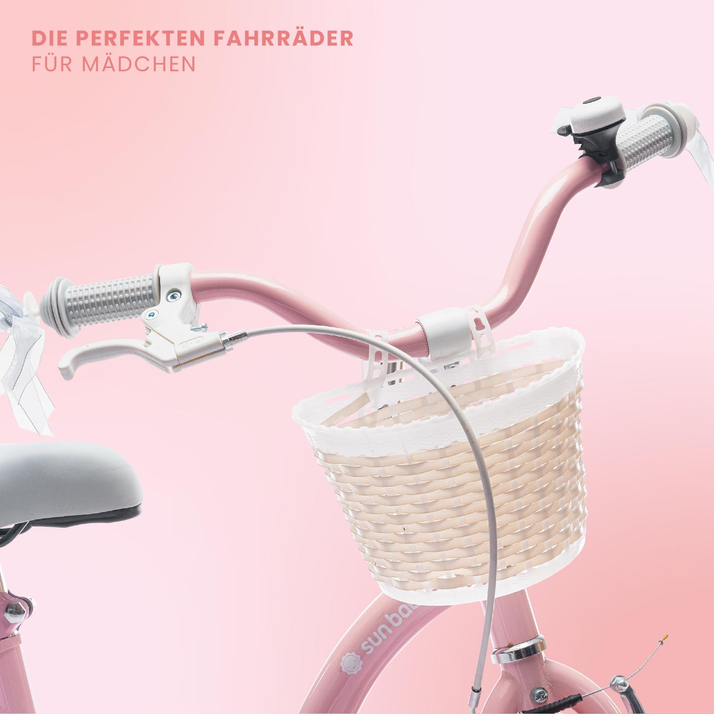 sun baby Mädchenfahrrad Flower Bike Radgröße zur Auswahl, mit Abnehmbarer Schubstange, Kinderfahrrad für Mädchen von 2 bis 6 Jahre