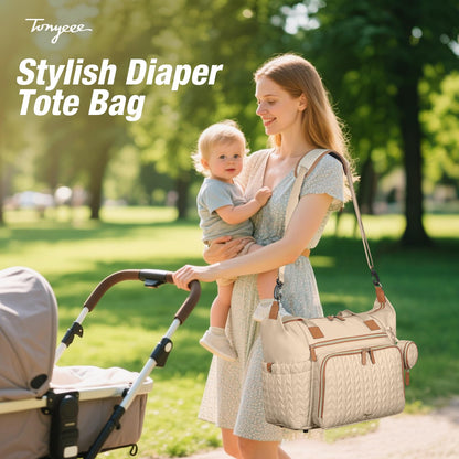 Wickeltasche mit Schnullertasche und Wickelunterlage, Wickelrucksack Multifunktions-Babytasche für Große Reisewindeltasche für Mama und Papa, isolierten Taschen-Dunkelblau
