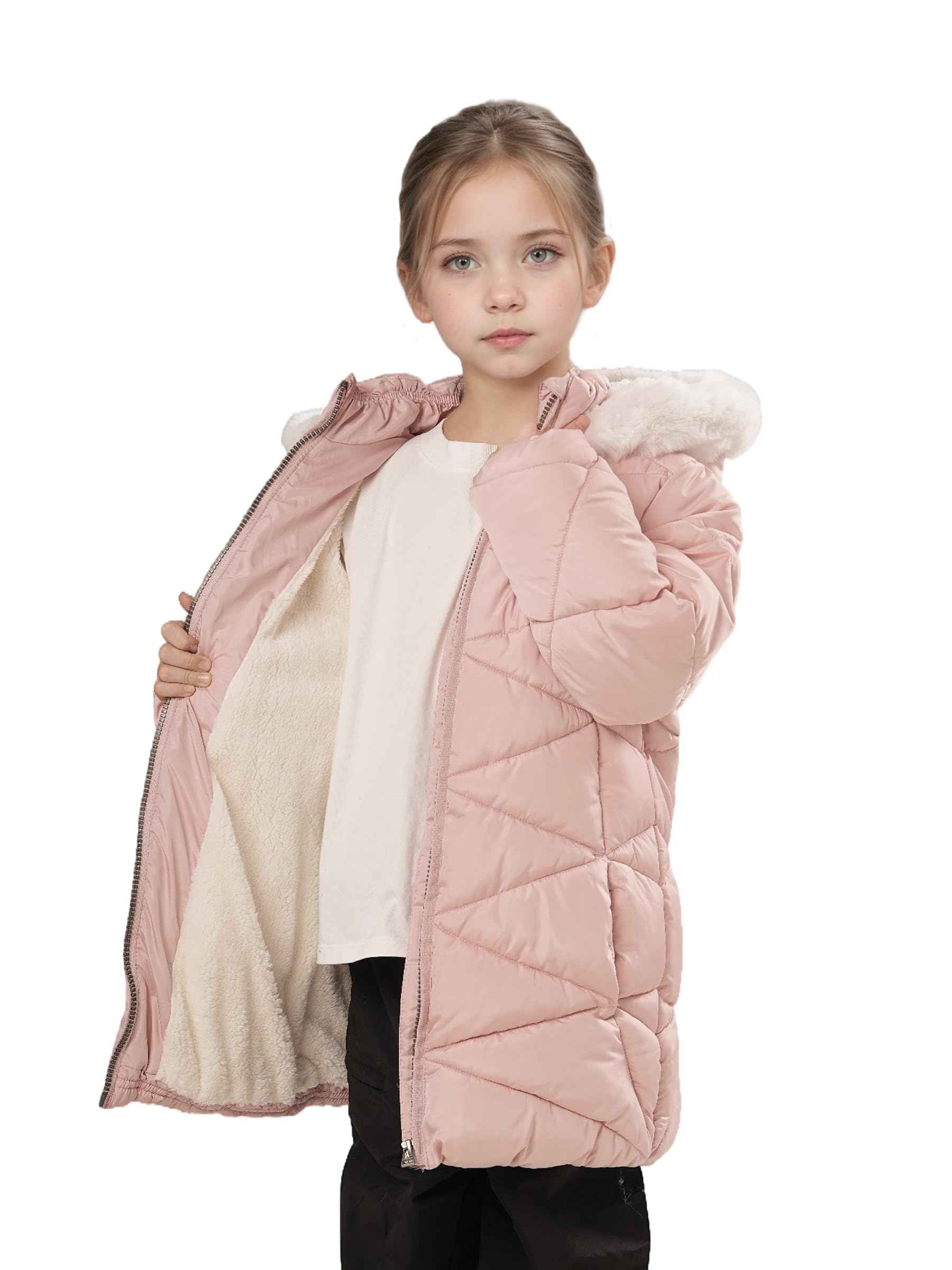 Sunny Sprout Girls' Winter Coats with Hood - Girls' Outerwear Winter Puffer Jacket with Heavy Fleece Lining | Children's Jackets & Coats