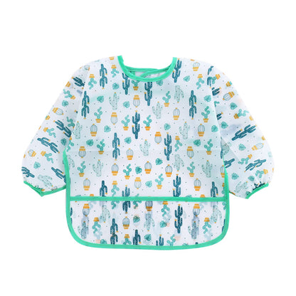 PandaEar Waterproof Baby Bibs with Long Sleeves, 3 Pack Washable Baby Bibs Feeding Bibs with Sleeves for 12-48 Months Children Eating Crafting Painting Art Craft Painting 