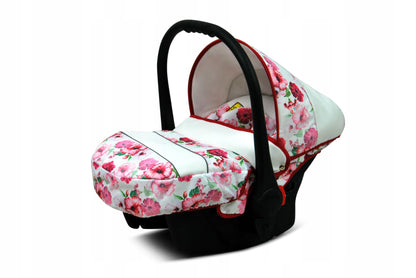 BabyLux® Bambimo Pushchair Set 3 in 1 - Tropical - incl. Baby Carrycot, Buggy Sports Seat, Car Seat - Pram Set - Combination Pram with Changing Bag, Rain Cover etc.