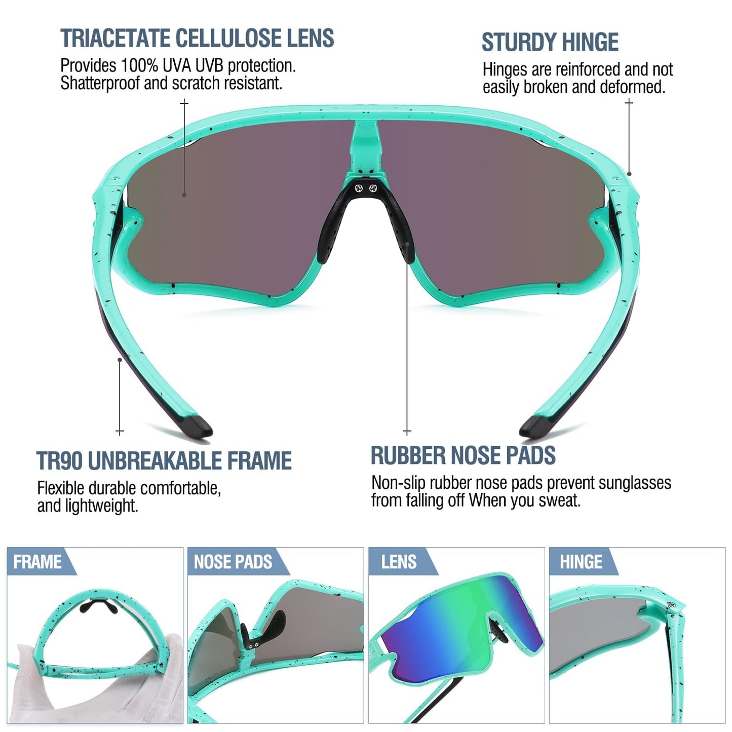 DUCO DK268 Children's Sunglasses Youth Baseball Sunglasses Lightweight TR90 Frame UV400 Sports Cycling Sunglasses for Boys Girls