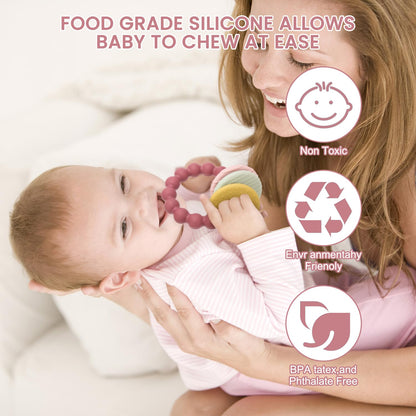 Beißring für Babys,Beißring Schlüssel Babys, BPA - Frei Baby Beißring Spielzeug Schlüssel, Baby Nom Zahnungshilfe für Babys ab 3 Monate - Beissring für Babys in Blau