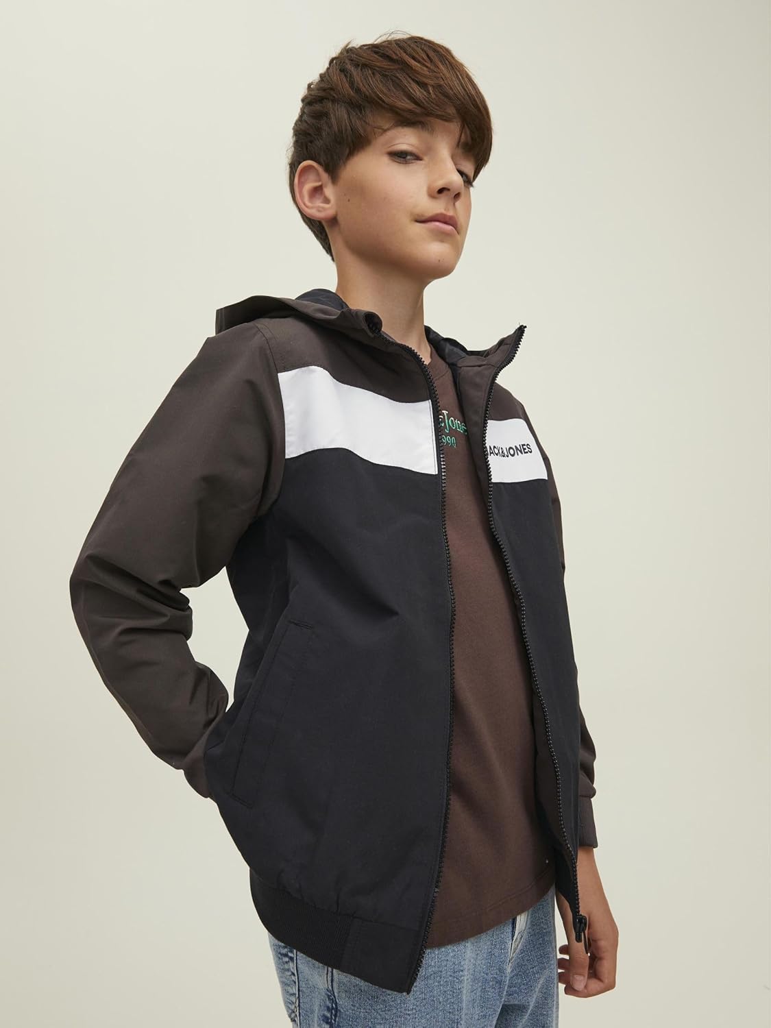 JACK &amp; JONES Jjerush Blocking Hood Bomber Sn Jr Boys Jacket 