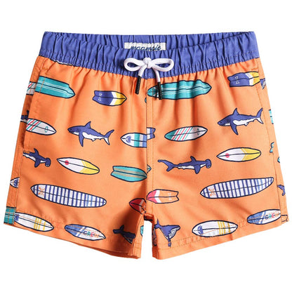 MaaMgic Badehose Jungen Sommer Badeshorts Schnelltrocknend Boardshorts mit Netzfutter Taschen und Verstellbarem Tunnelzug Urlaub Shorts