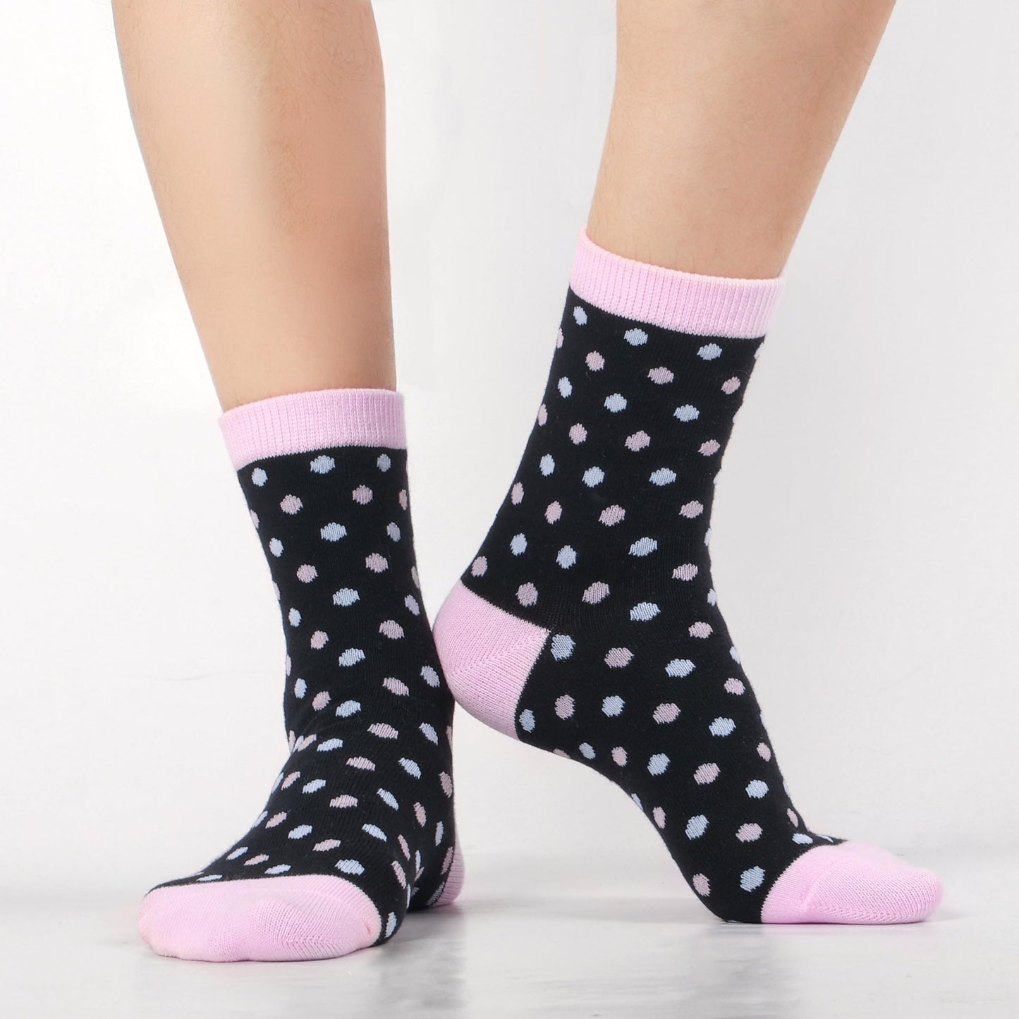 10 Paar Socken 35-38, Strümpfe Mädchen Baumwolle Lange Ringelsocken, Bunte Damensocken Baumwollsocken Mädchen mit Streifen Punkten