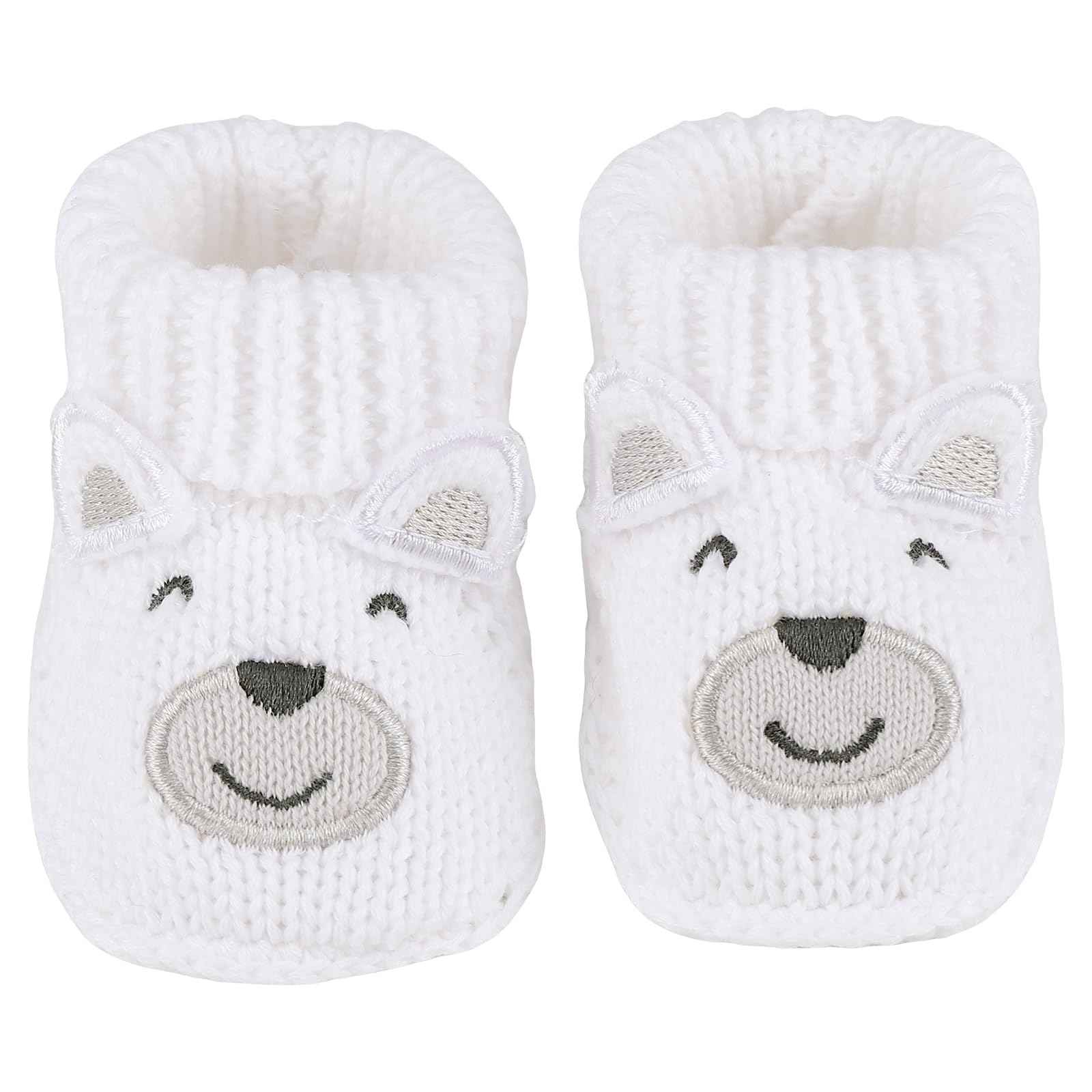 LACOFIA 2 Pairs Newborn Knitted Baby Shoes Soft Baby Boys Girls Ankle Boots 0-3 Months