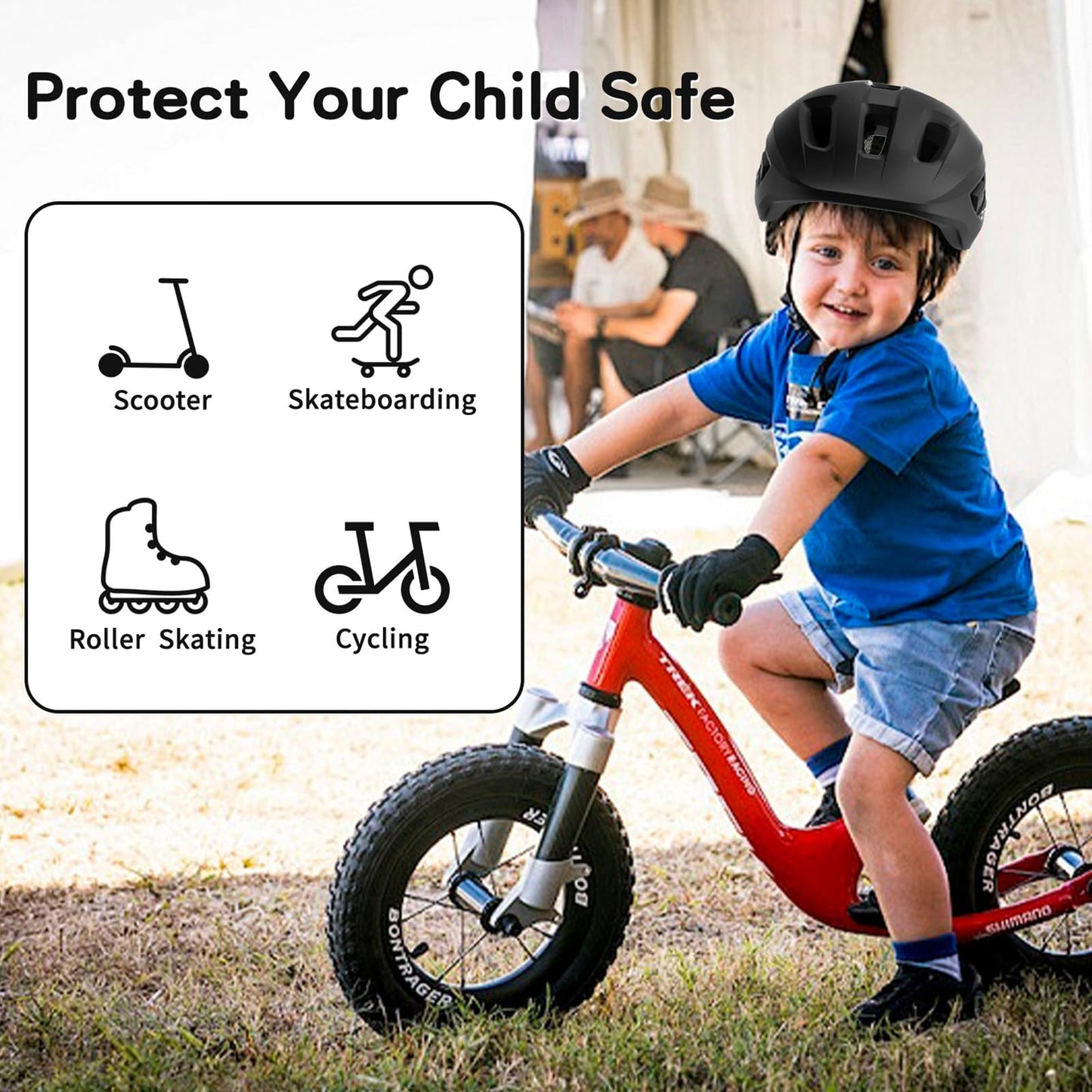 KORIMEFA Toddler Helmet Children's Bicycle Helmet Baby Multi-Sport Adjustable Helmet Sports Helmet Cycling Bicycle Scooter Skateboard Helmet Lightweight for Children Boys Girls from 2-8 Years Old