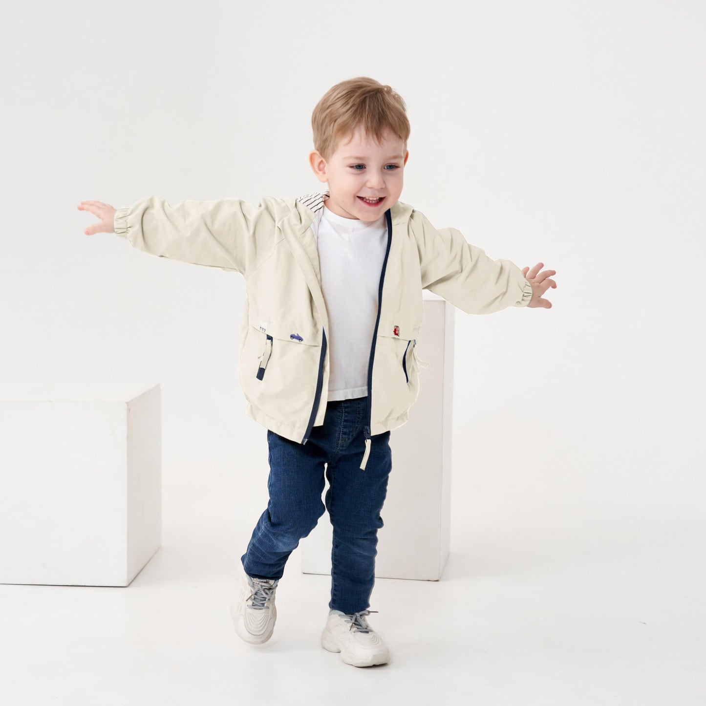 Volunboy Baby Hooded Jackets, Boys Long Sleeve Windproof Coat Cartoon Print Jackets