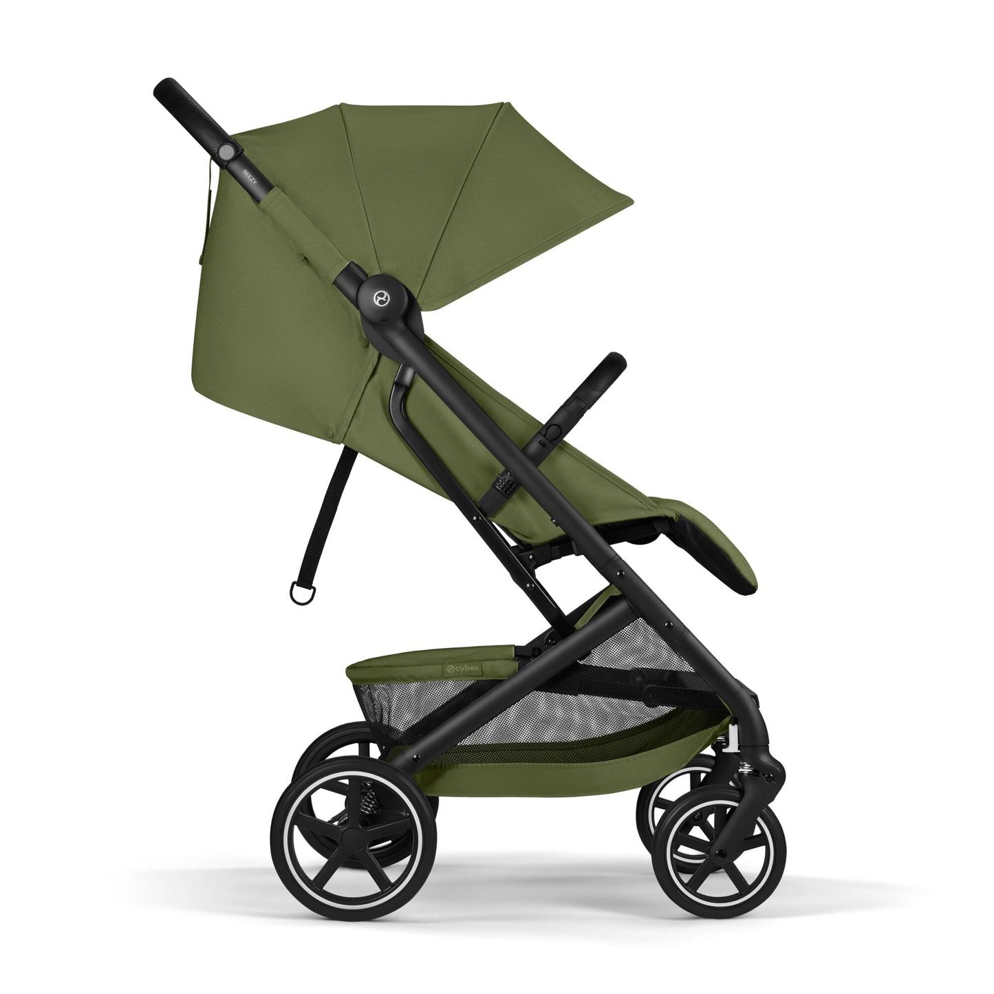 Cybex Gold Kinderwagen Beezy mit One-Pull Harness, Ab Geburt bis ca. 4 Jahre (max. 22 kg), Kompakt und ergonomisch, Magic Black (Schwarz mit schwarzem Rahmen)