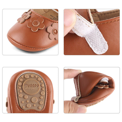 MASOCIO Baby Lauflernschuhe Krabbelschuhe Mädchen Kleinkind Rutschfesten Lederpuschen Babyschuhe 3-18 Monate