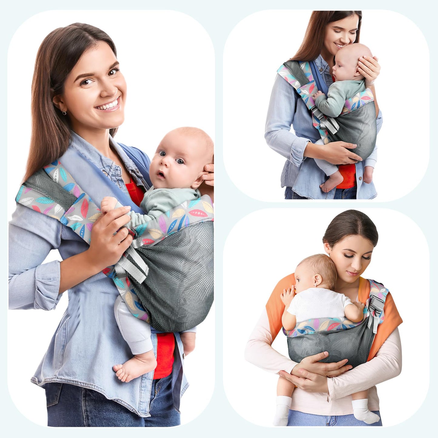 Baby carrier for newborns from birth, ergonomic, child carrier, adjustable baby carrier, suitable for babies from 3 to 36 months, easy to put on, ideal for hands-free parenting 