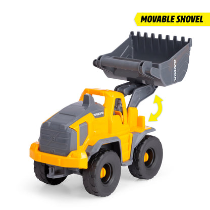 Dickie Toys - Volvo Bagger Tough Excavator (26 cm) - Spielzeug-Schaufelbagger für Kinder ab 3 Jahre mit Freilauf, beweglichem Arm und Schaufel, als Sandspielzeug geeignet