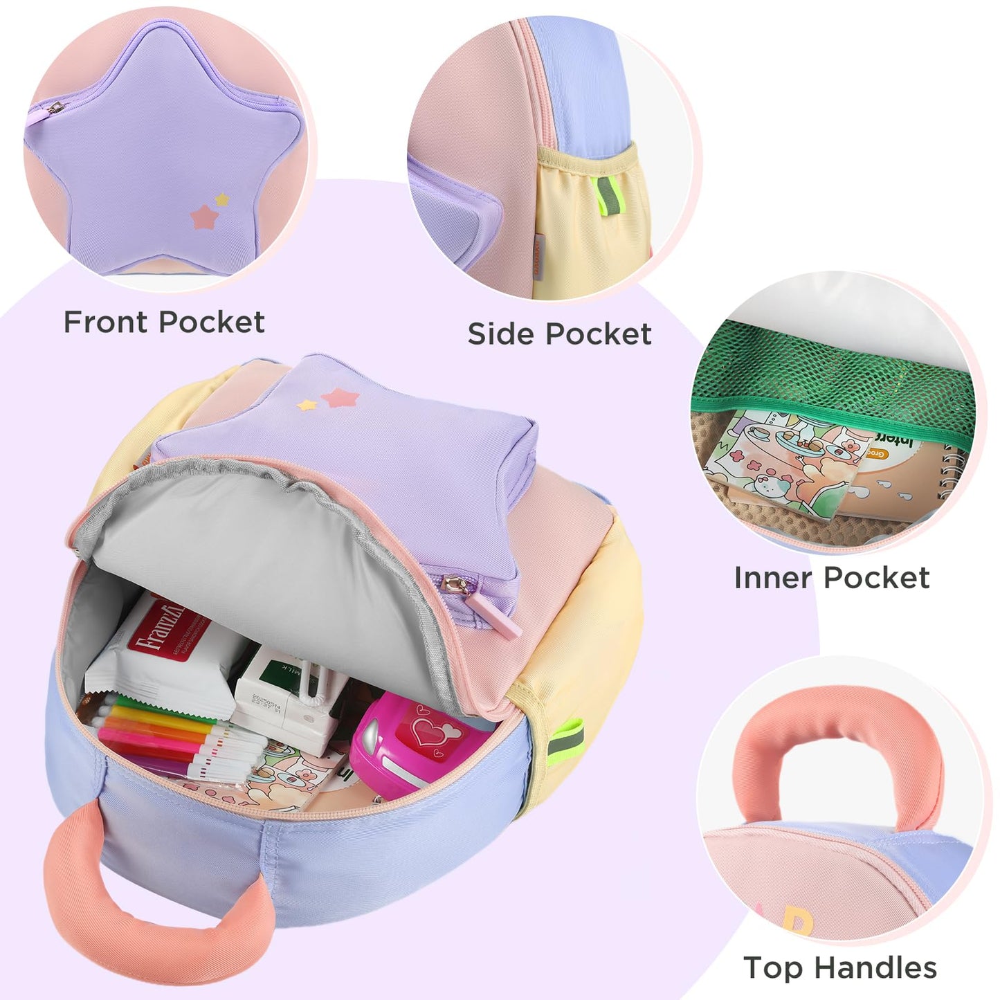 Kinderrucksack Mädchen 30cm Rucksack Kleinkind Kinderrucksack für 2-4 Jahre Kinder kindergartenrucksack Mini Tagesrucksack Reisetasche - Rosa Erdbeere