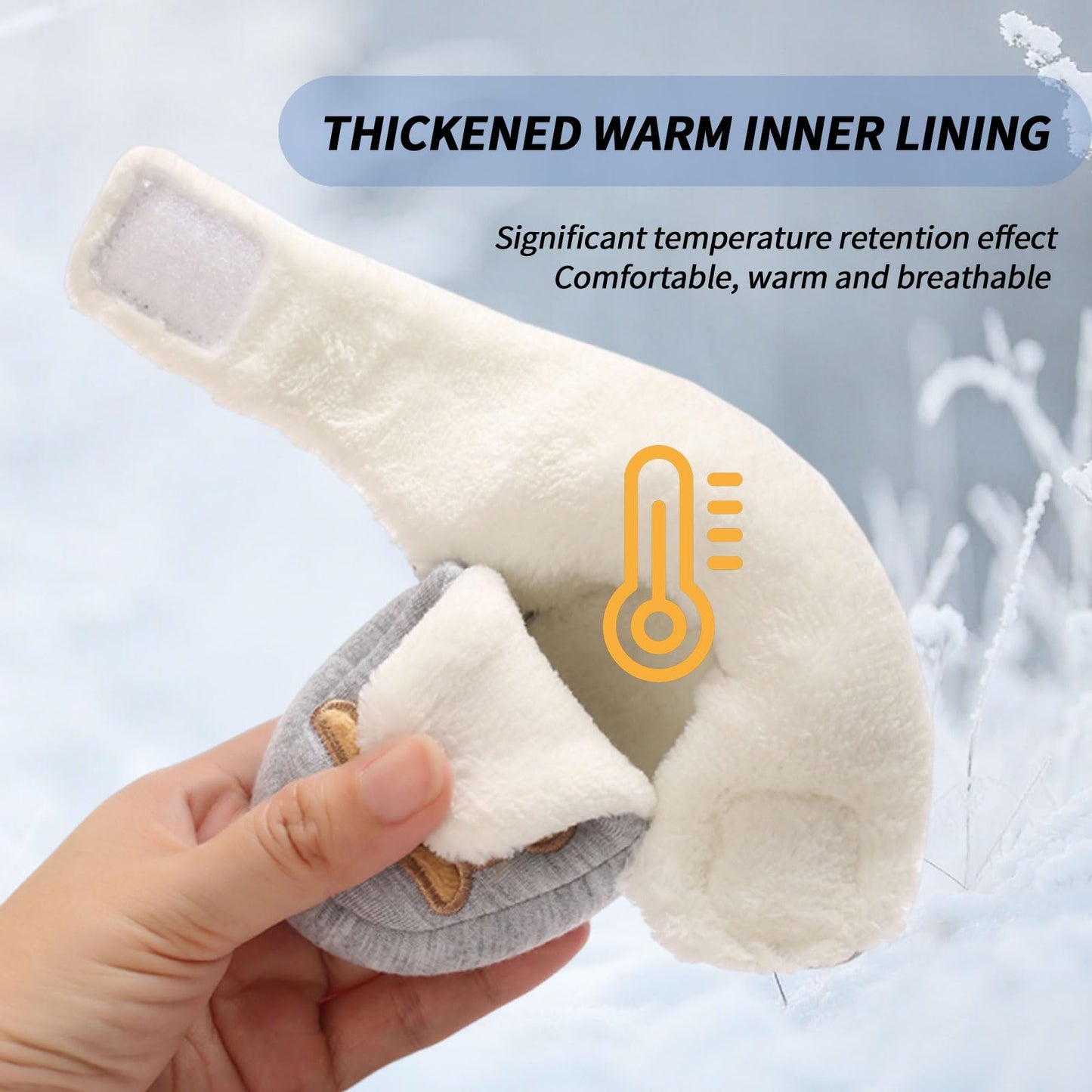 Baby Winter Shoes Warm Baby Shoes Winter Non-Slip Adjustable Newborn Snow Shoes First Walking Shoes Lined Thermal Fleece Crawling Shoes Slippers Winter Boots 0-18 Months