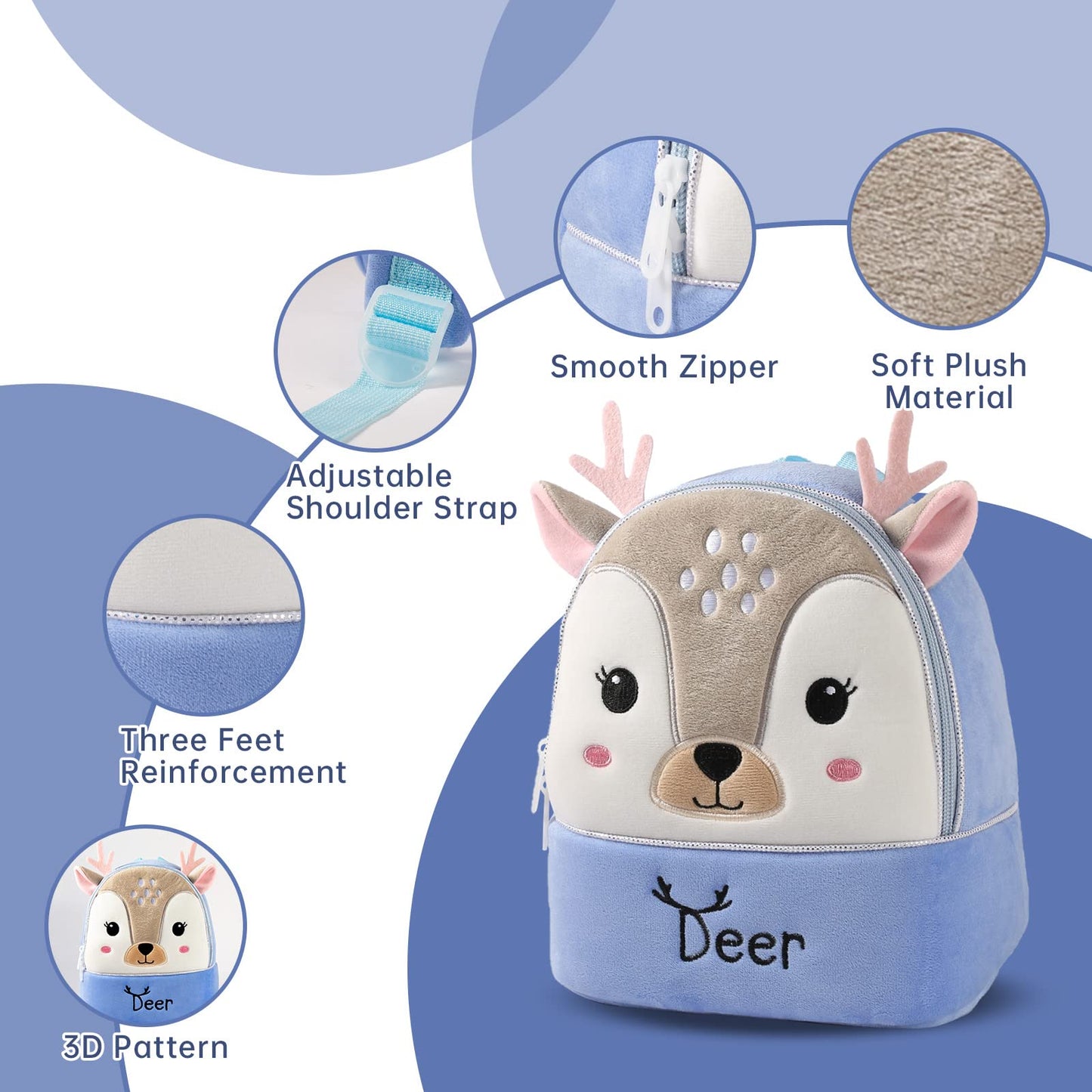 Kinderrucksack Kinder Mini Schulrucksack Tiere Kindergartentasche fur Jungen Madchen Kleinkind (Rosa Kuh)