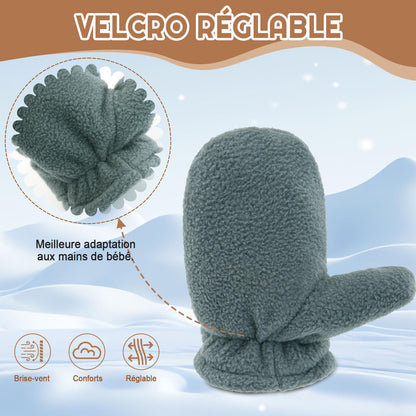 SEYUFN Baby Winter Gloves Fleece Lining Toddler Boys Warm Soft Baby Girls Adjustable Gloves Outdoor Gloves