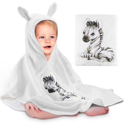 Yosemy Kapuzenhandtuch Baby - Oeko TEX - Baby Handtuch Kapuze 100% Baumwolle Badeponcho Kinder Babyhandtuch mit Kapuze Weich & Super Saugfähig 0-3 Jahre-Bär
