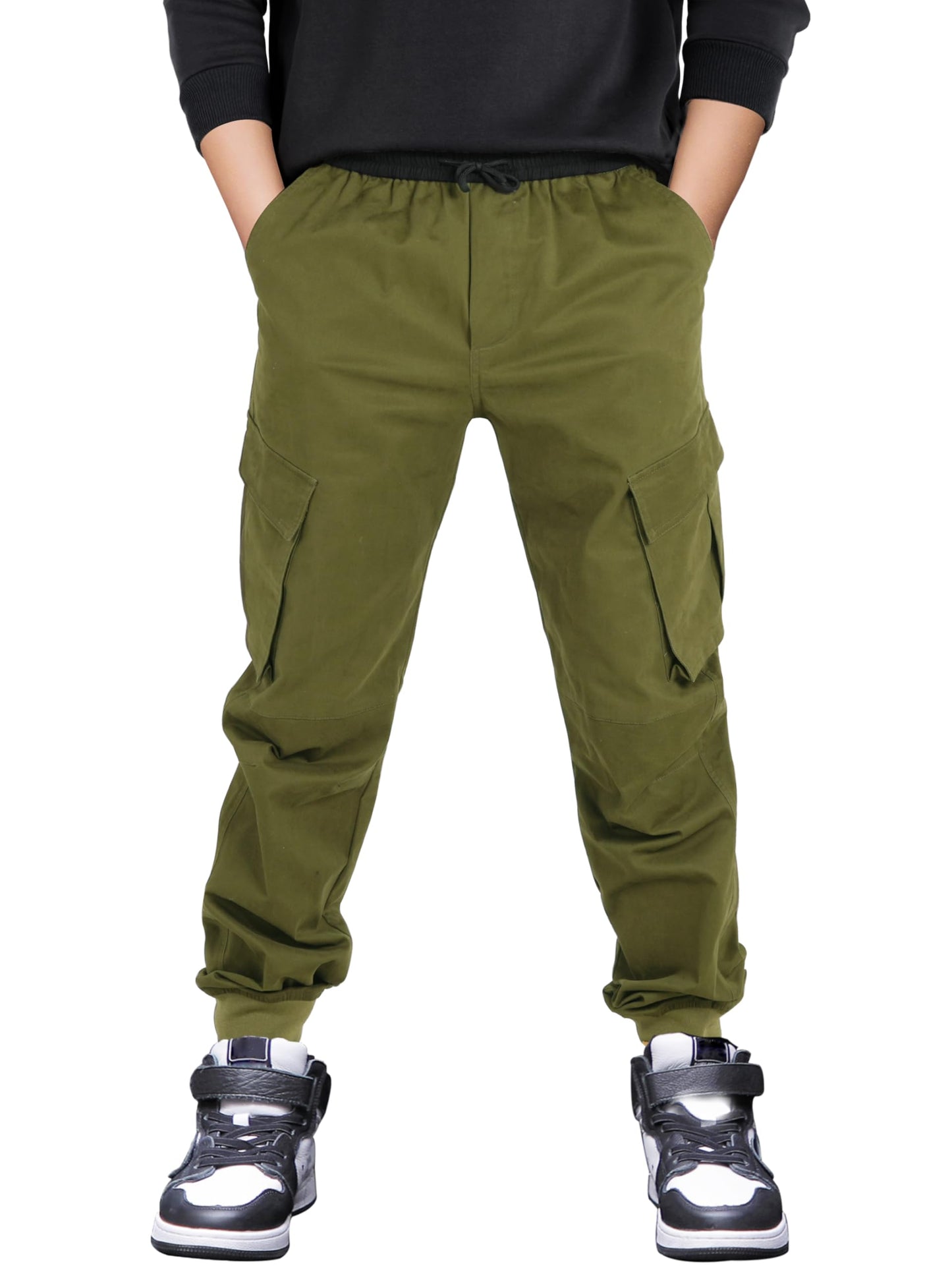 CAMLAKEE Jungen Jogger Hose aus Twil Cargohose mit elastischem Bund