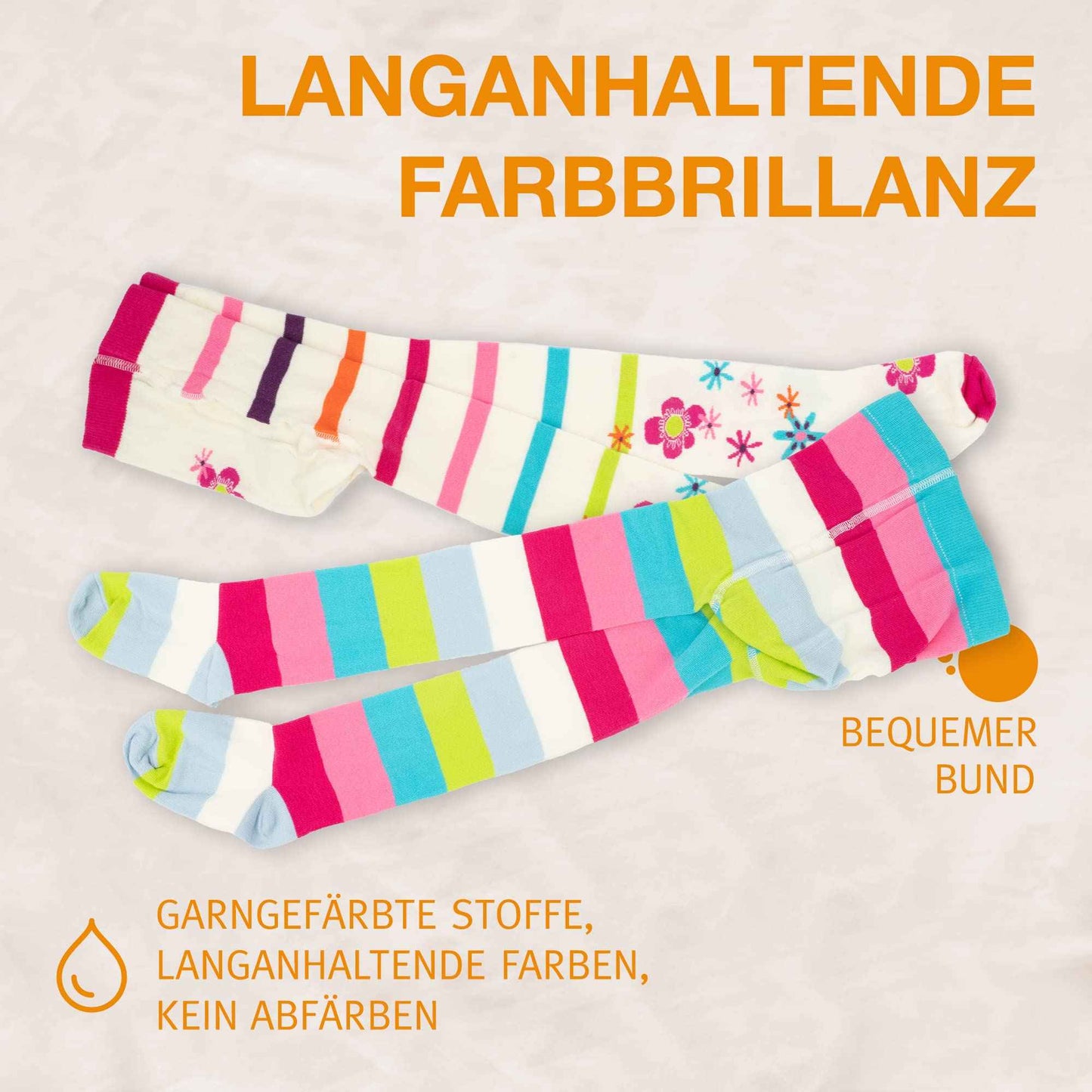 wellyou Children's Tights Girls & Boys - Set of 3 Baby Tights with Pattern - Colourful Cotton Tights Made of Oeko-Tex Certified Materials (Size 62-146)