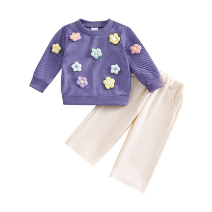 Baby Mädchen Kleidung Langarm Top + Hose Zweiteiler Neugeborene Herbst Winter Babykleidung Set Kleinkind Bekleidungssets für 6 Monate-4 Jahre