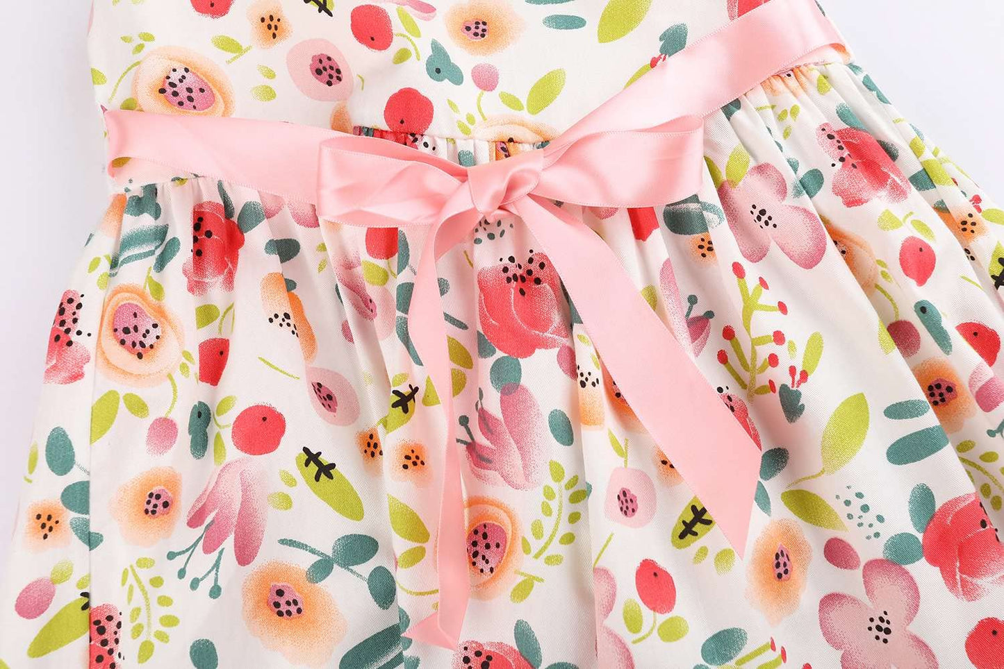 SMILING PINKER Girls Dress Cotton Flower Summer Party Girls Dresses