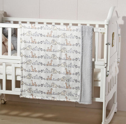 CREVENT Kleine Flauschige warme Baby-Überwurfdecke für Jungen, Kleinkinder, Kinderbett, Kinderwagen, 75 cm x 100 cm, graue Wolke